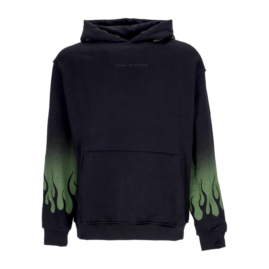 Negative Flames Hoodie Men's Hoodie Black/green