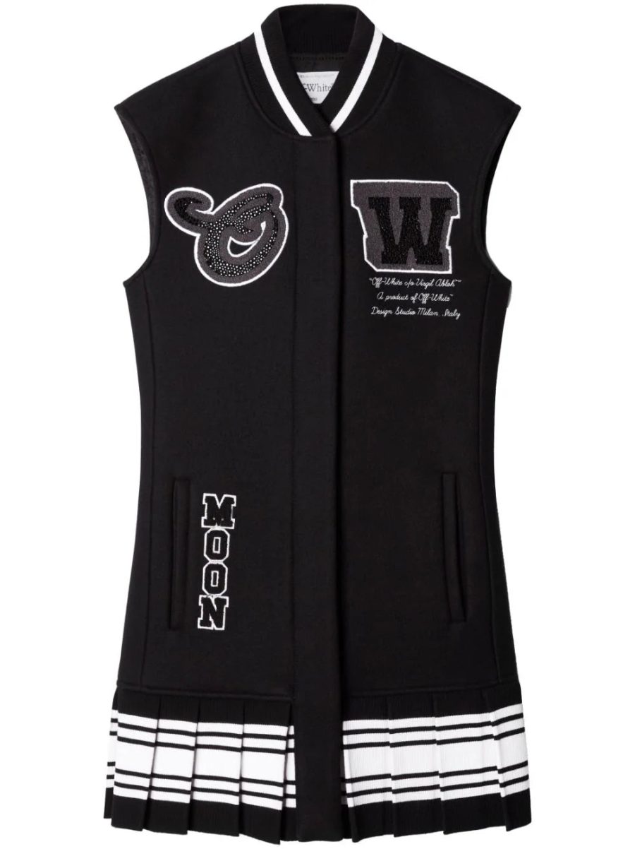 OFF-WHITE WOMEN Meteor Bling Varsity Dress Black White