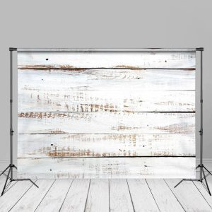 Old Wooden Grain White Portrait Photo Backdrop - Aperturee