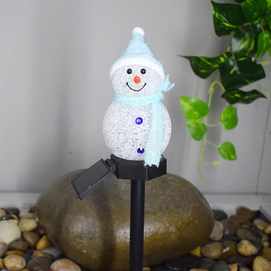 Outdoor Solar Snowman Decoration Lights