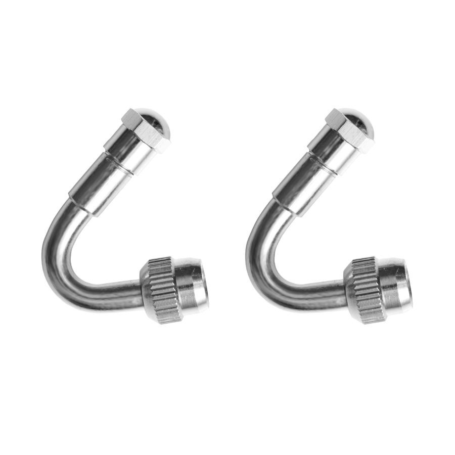 PACIFIC DUALIES 18135 135 Degree Valve Stem Extension - Set of 2, SILVER