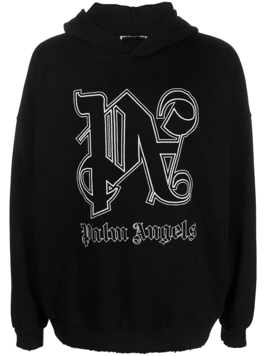 PALM ANGELS Pa Monogram Statement Hoodie Black