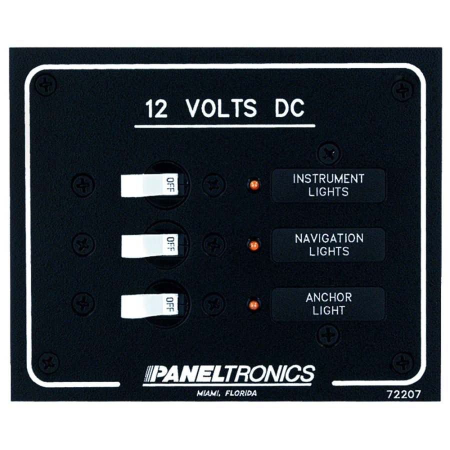 PANELTRONICS 9972207B STANDARD DC 3 POSITION BREAKER PANEL WITH LEDS