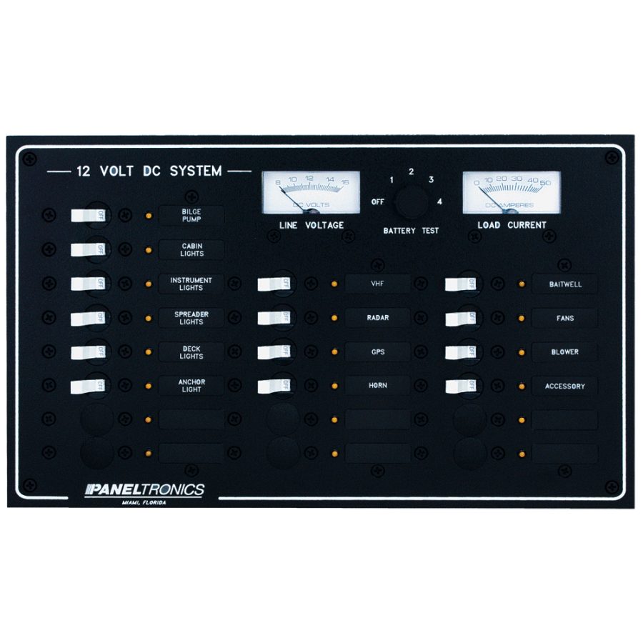 PANELTRONICS 9973210B STANDARD DC 20 POSITION BREAKER PANEL & METER