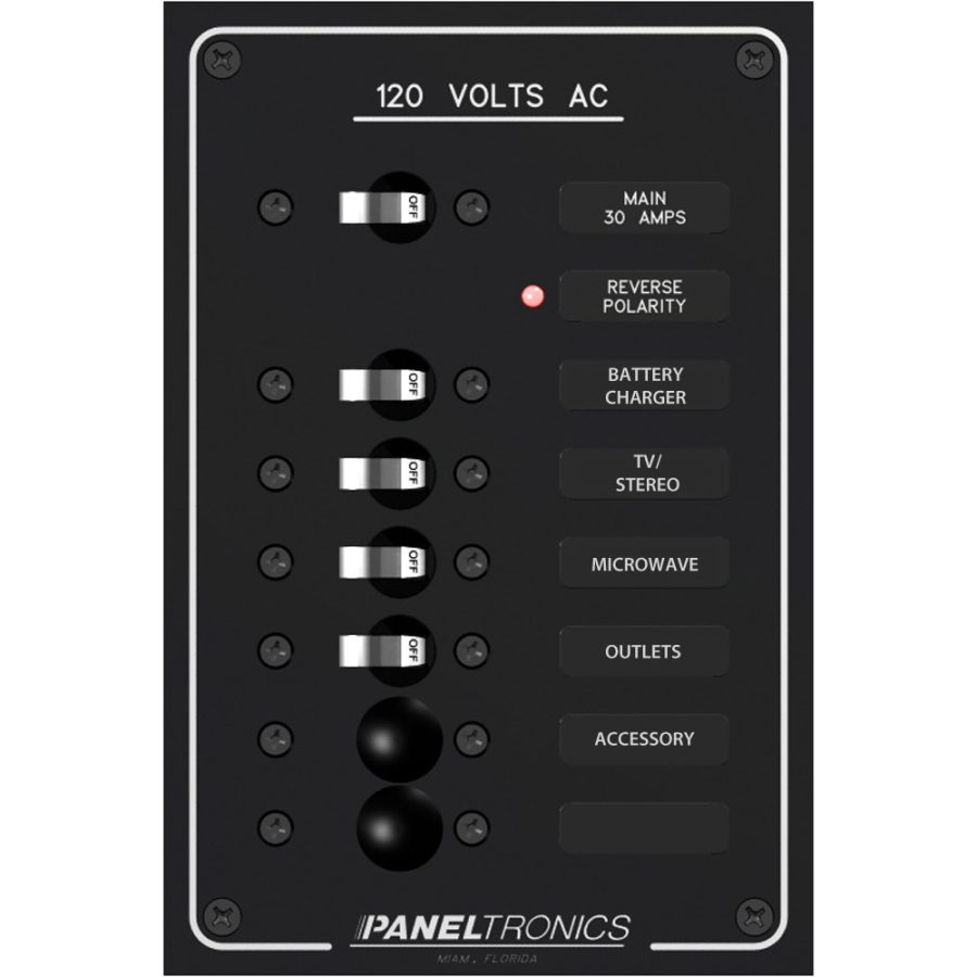 PANELTRONICS 9982305B STANDARD AC 6 POSITION BREAKER PANEL & MAIN