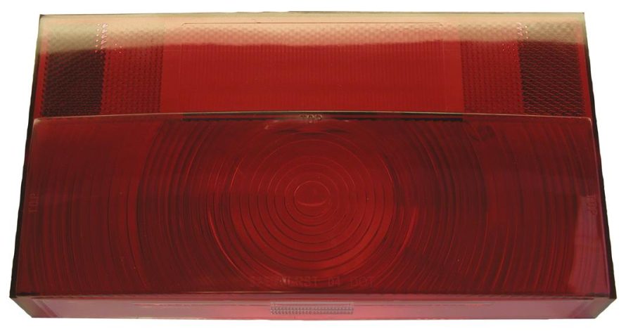 PETERSON V2591325 Trailer Light Lens; Replacement Lens For Peterson Trailer Light Part Number 25913; Rectangular; Red/ Clear; Single