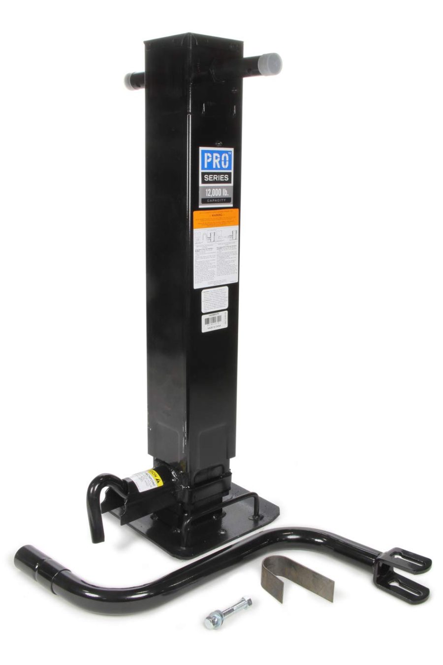 PRO SERIES 1400980376 Weld On Trailer Jack, 12,000 lbs. Capacity, Sidewind Crank, No Mount Square Jack Tube, 12-1/2 Inch Travel