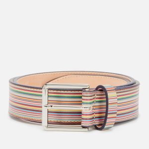 Paul Smith Wide Stripe Leather Belt - W30