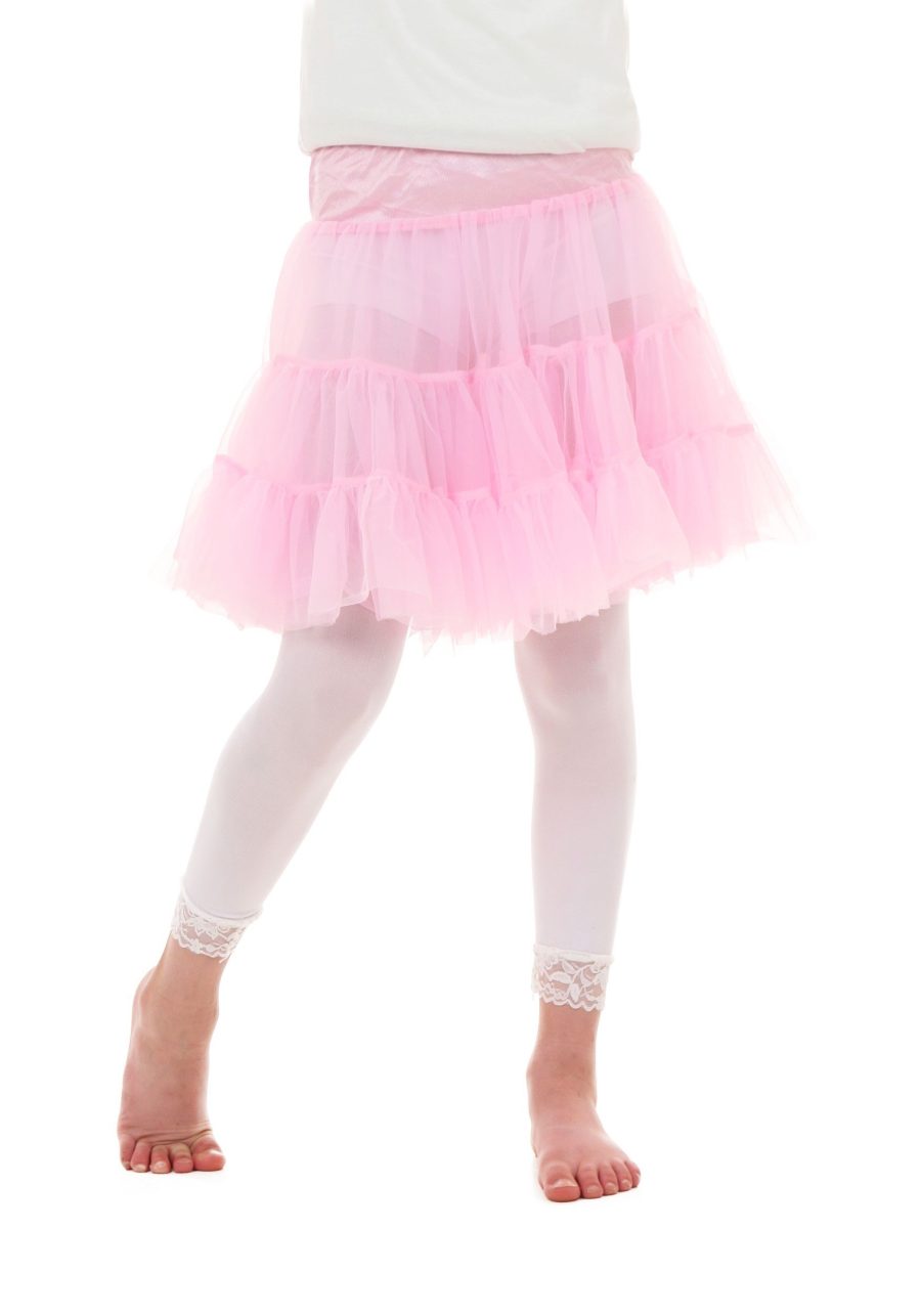 Pink Knee Length Crinoline for Girls