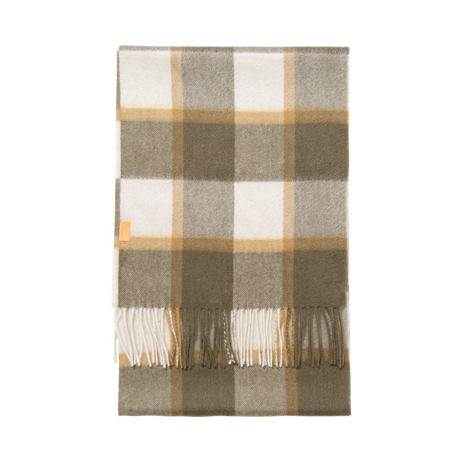 "Plaid" Cashmere Scarf - Matcha