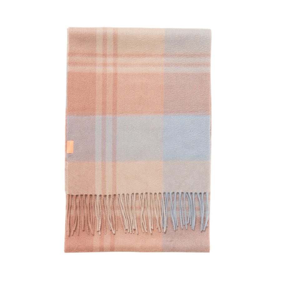 "Plaid" Cashmere Scarf - Pink & Blue