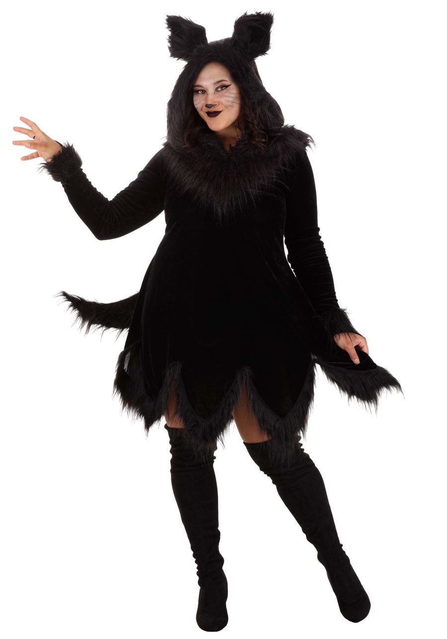 Plus Size Black Wolf Women's Costume