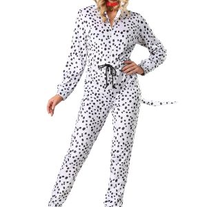 Plus Size Cozy Dalmatian Women's Jumpsuit Costume