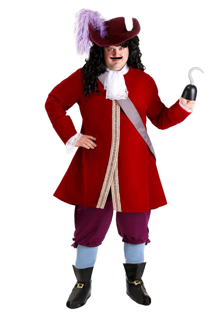 Plus Size Deluxe Disney Captain Hook Costume for Men