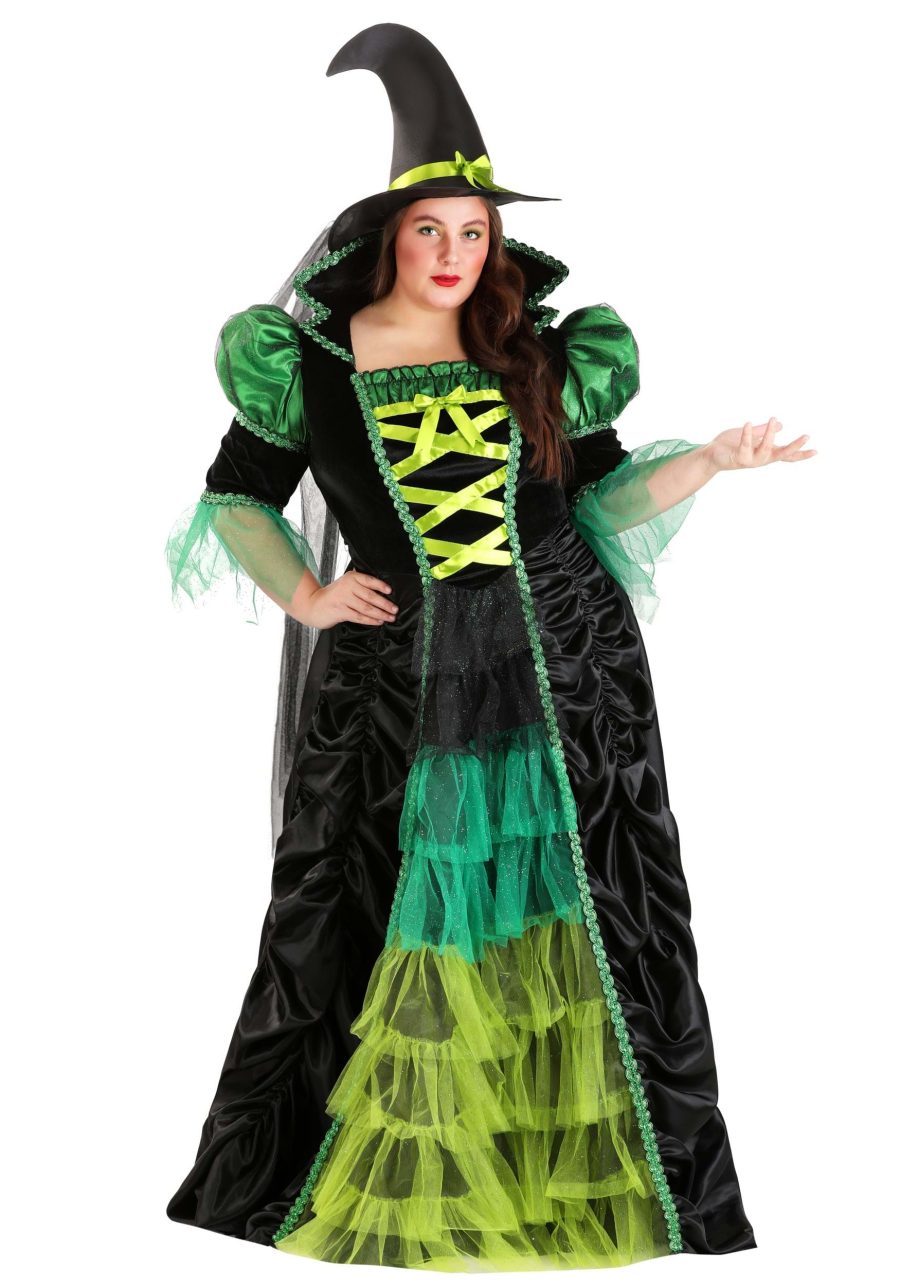 Plus Size Enchanted Green Witch Costume for Women