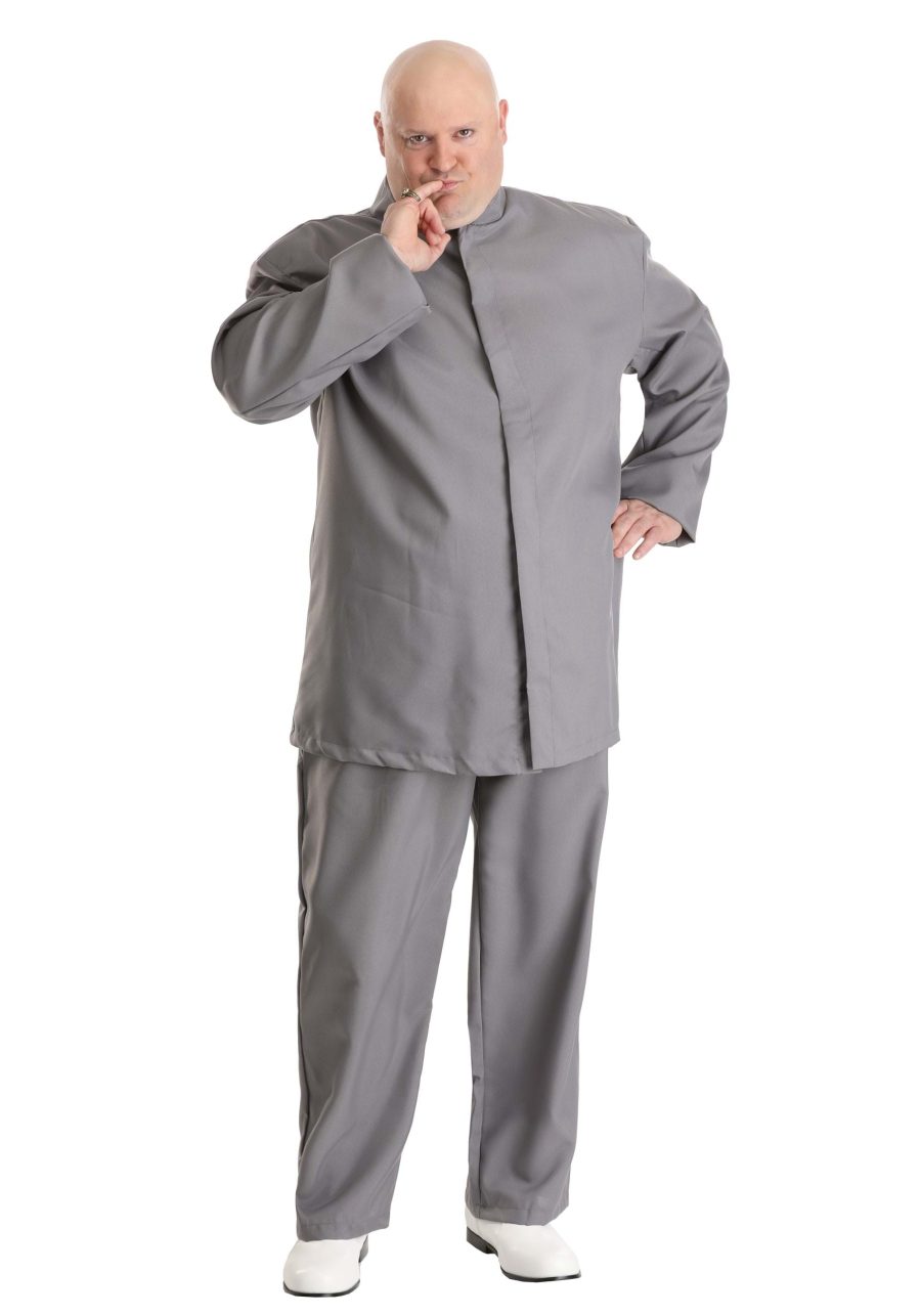 Plus Size Gray Suit Costume for Men