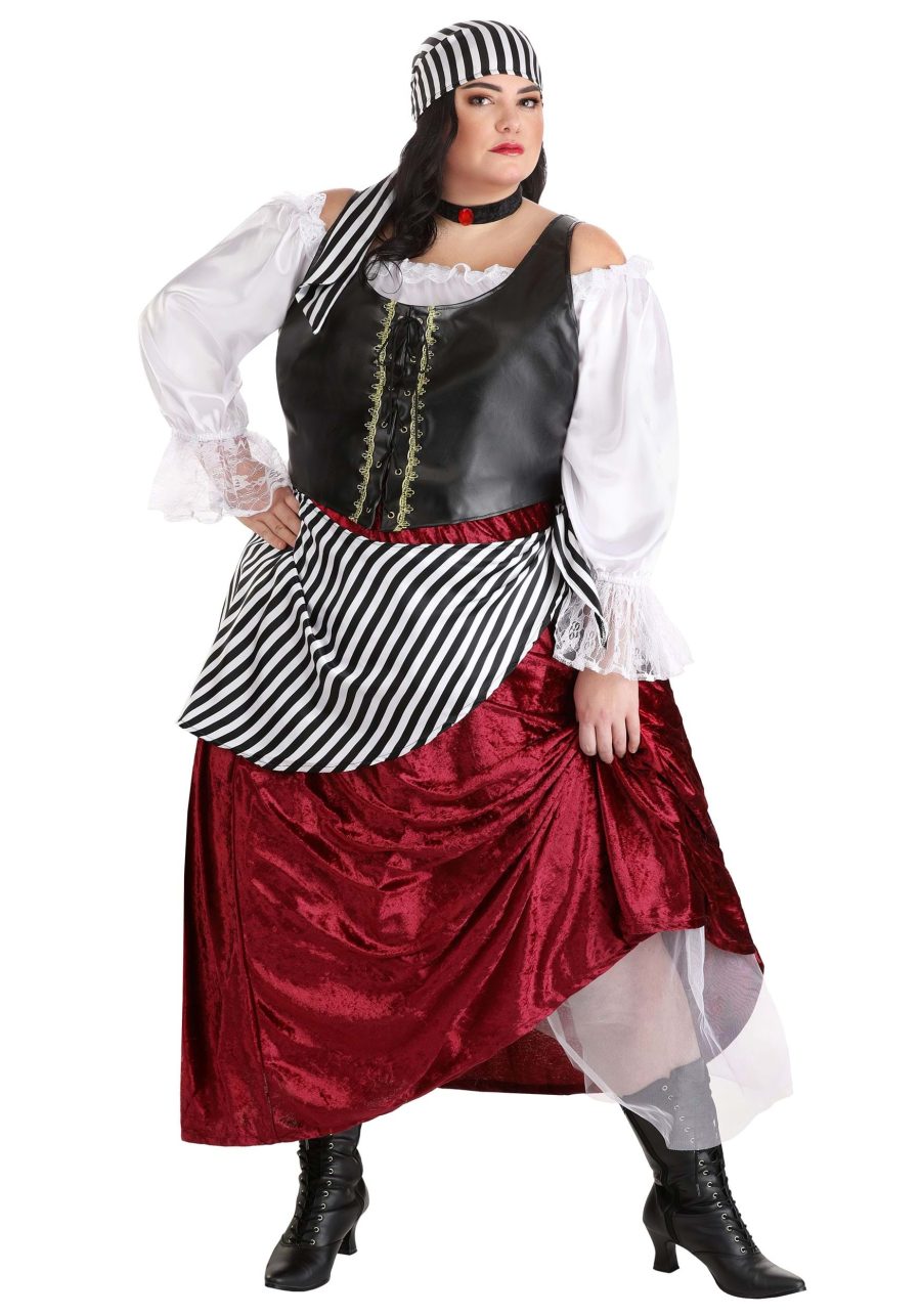 Plus Size Pirate Wench Deluxe Women's Costume