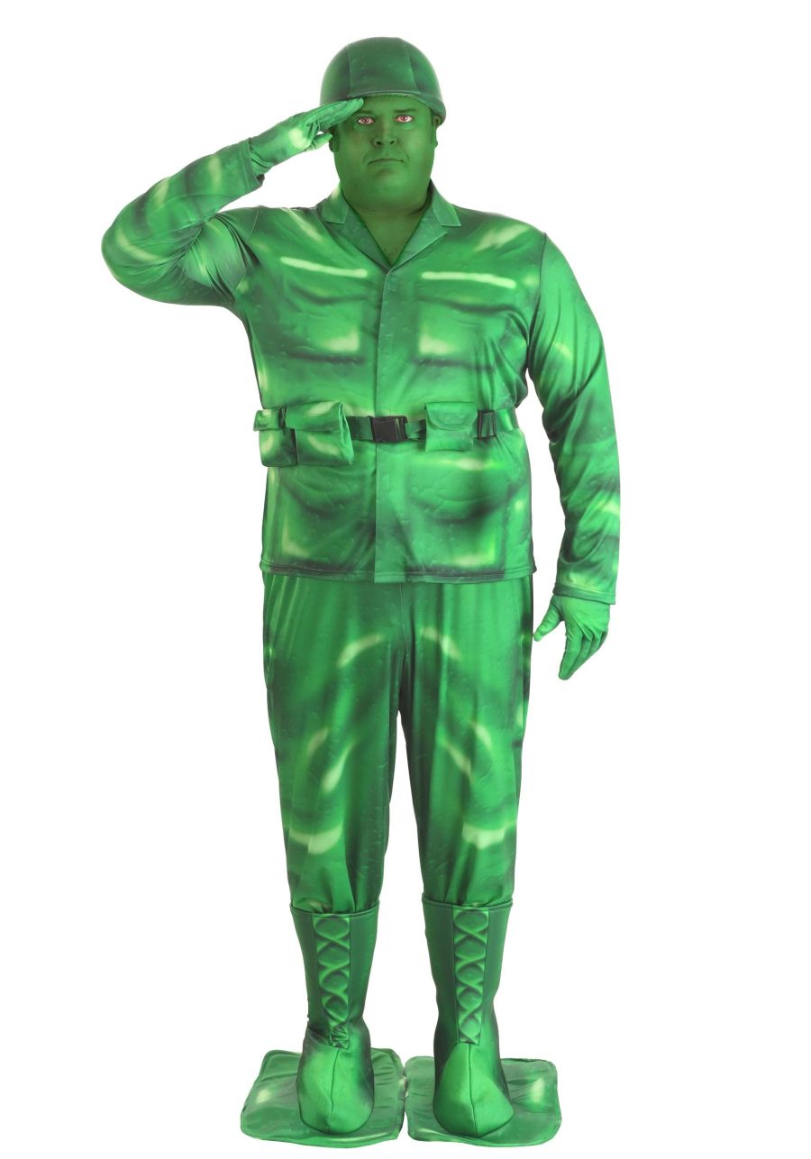 Plus Size Plastic Army Man Costume for Men