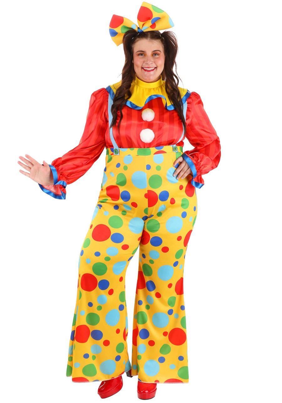 Plus Size Posh Polka Dot Clown Costume