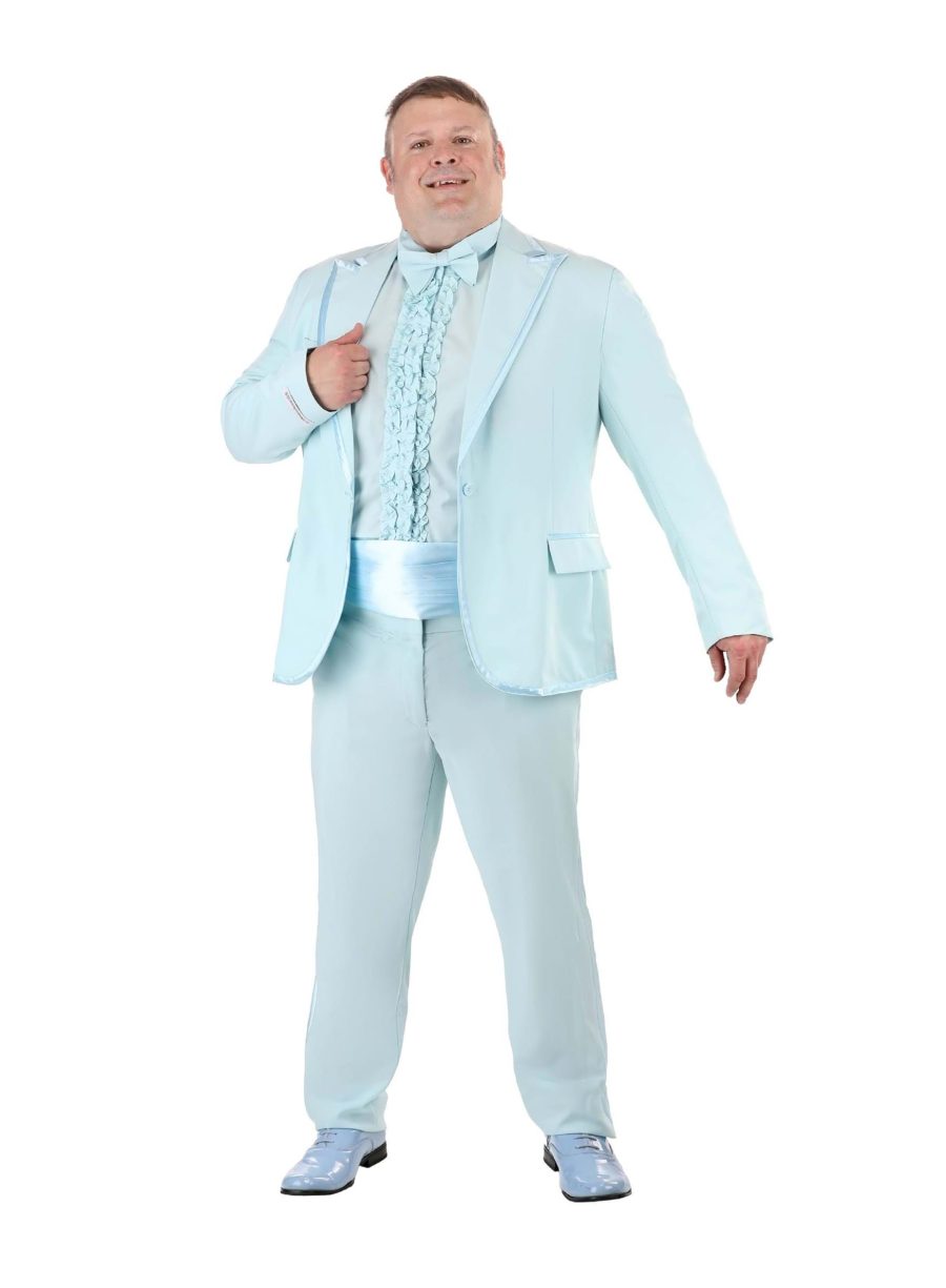 Plus Size Powder Blue Tuxedo Costume for Men