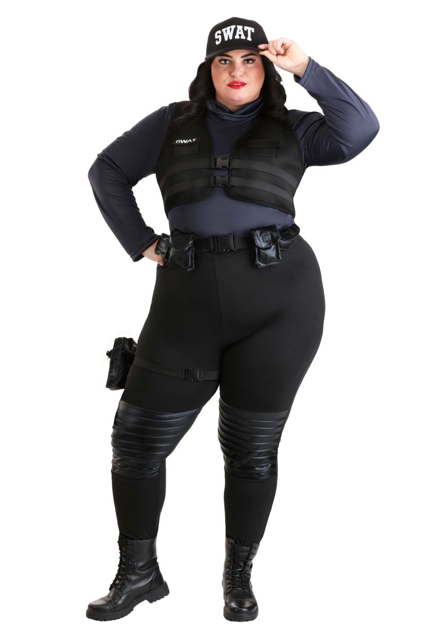 Plus Size SWAT Babe Costume for Women