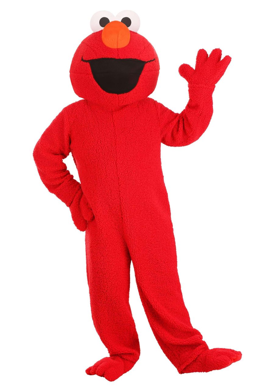 Plus Size Sesame Street Elmo Mascot Costume for Adults