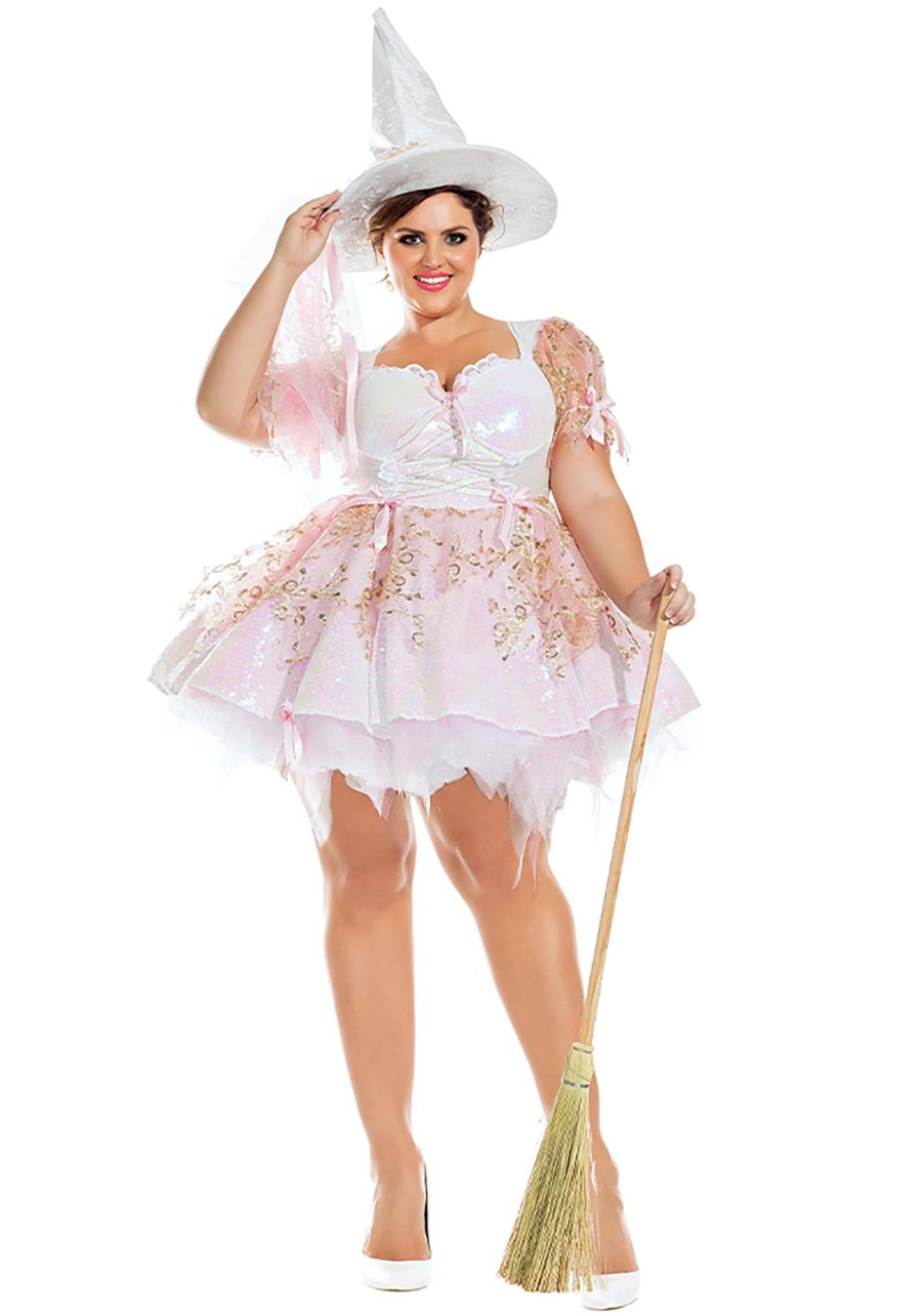 Plus Size Sexy White Magic Witch Women's Costume for Women