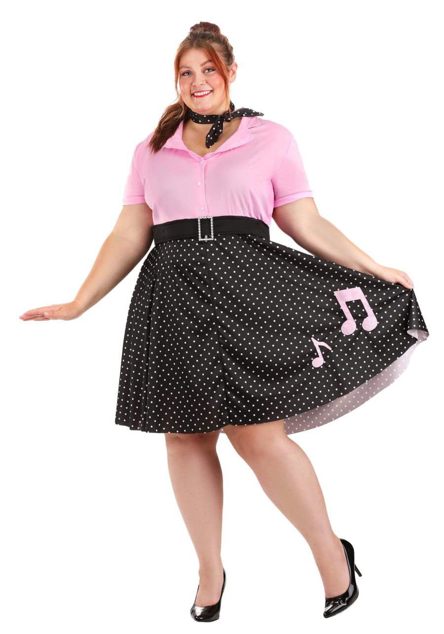 Plus Size Sock Hop Cutie Women's Costume Dress