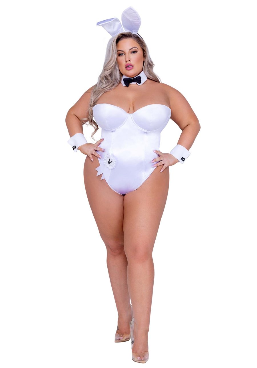 Plus Size Women's White Bunny Costume