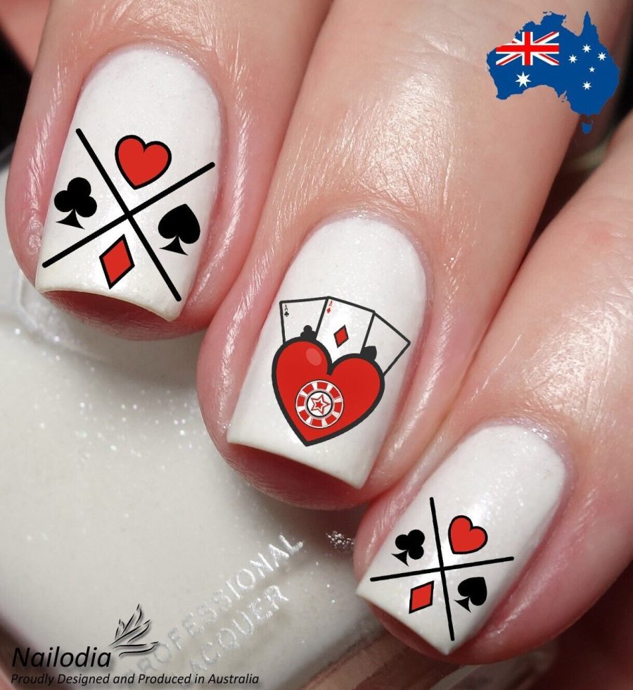 Poker Players Casino Gambler Nail Art Decal Sticker Water Transfer Wrap