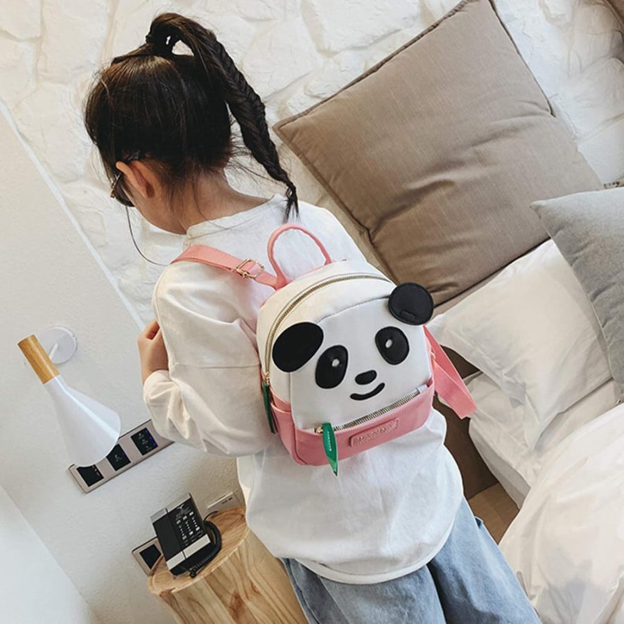 Polyester Cute Panda Backpack For School & Trips