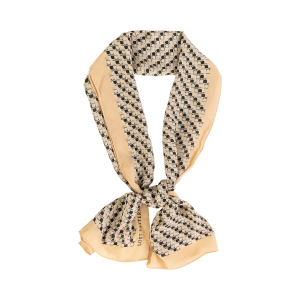 "Portals" Silk Crepe Scarf - Cream