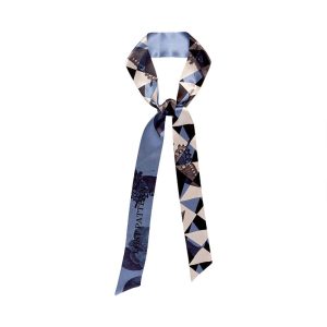 "Prism" Silk Skinny Scarf - blue