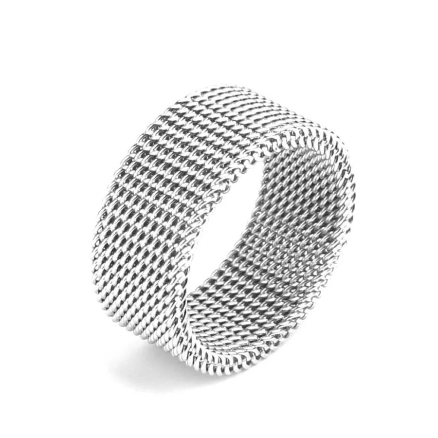 Punk Geometric Twist Stainless Steel Ring