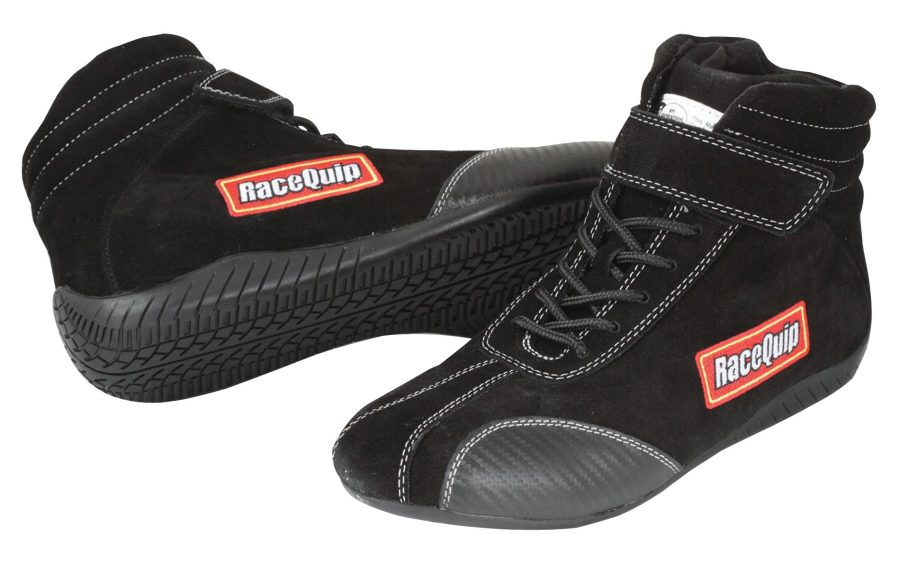 RACEQUIP 30500095 Mens Euro Carbon-L Series Size 9.5 Black SFI 3.3/5 Racing Shoes, Black, 9.5 US