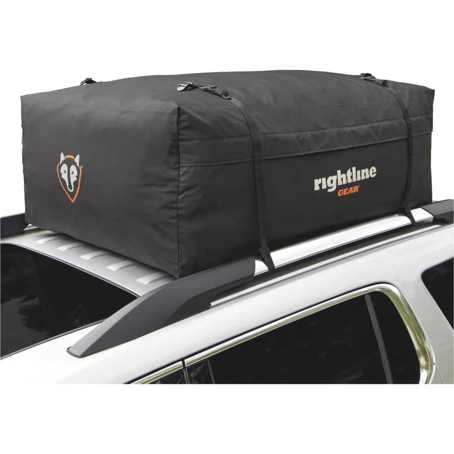 RIGHTLINE 100R30 Range 3 Weatherproof Rooftop Cargo Carrier for Top of Vehicle, Attaches With or Without Roof Rack, 18 Cubic Feet, Black