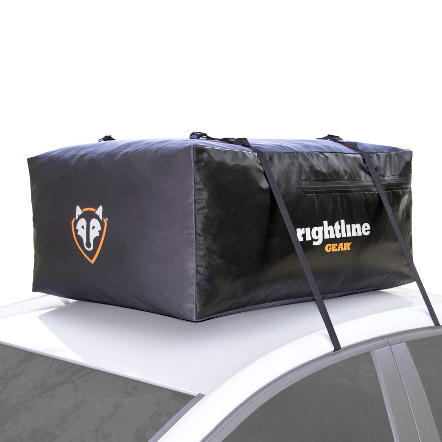 RIGHTLINE 100S50 Sport Jr Waterproof Rooftop Cargo Carrier for Top of Vehicle, Attaches With or Without Roof Rack, 10 Cubic Feet, Black