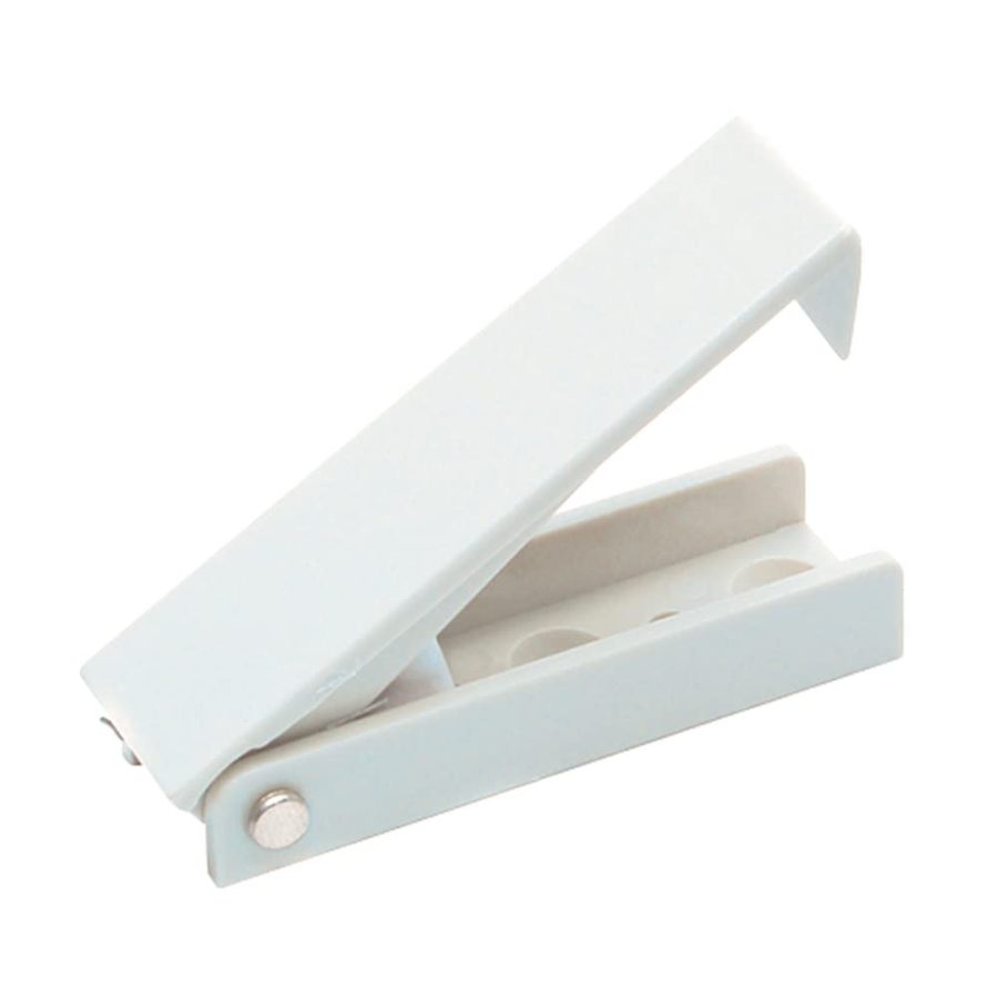 RV DESIGNER E212 Squared Baggage Door Catch, White, 2 Per Pack, Compartment Hardware