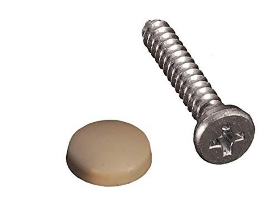 RV DESIGNER H619 Dashboard Screws with Caps, Beige, 14 Per Pack, Interior Hardware