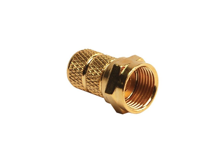 RV DESIGNER T183 RG59-Gold Cable Connector, Twist On, 2 Per Pack