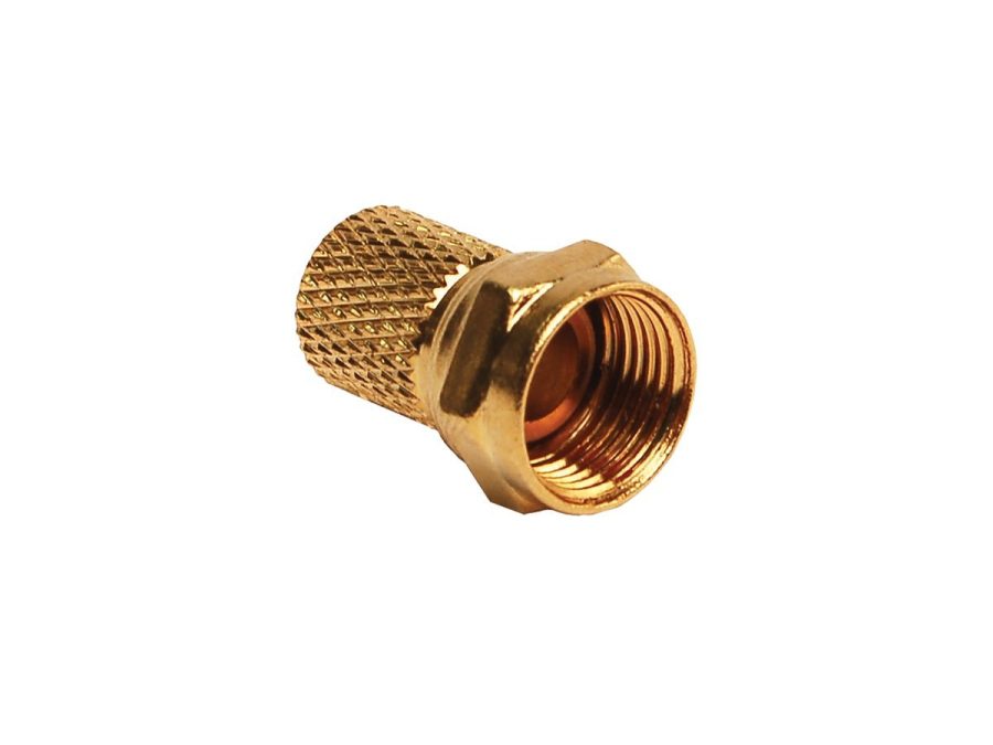 RV DESIGNER T283 Gold Cable Connectors for RG6 Cable, 2 Per Pack