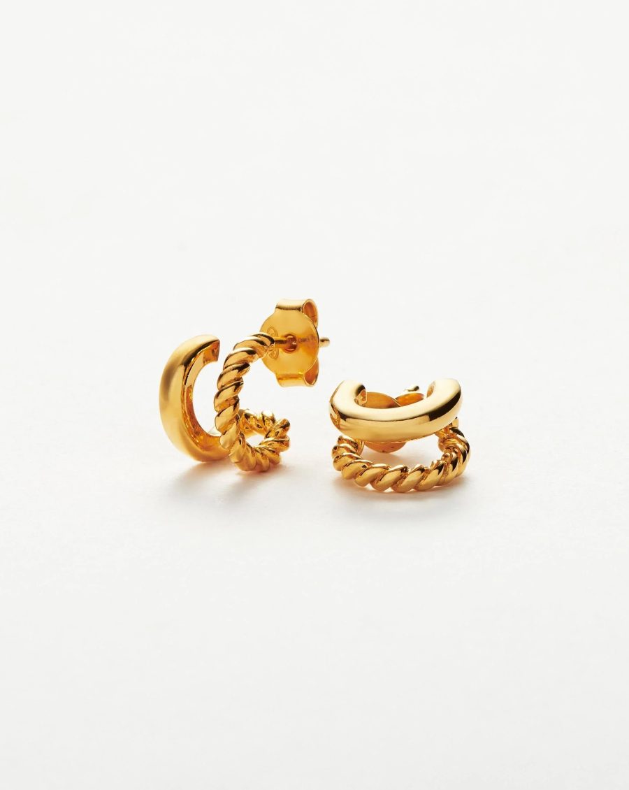 Radial Double Huggies | 18k Gold Vermeil