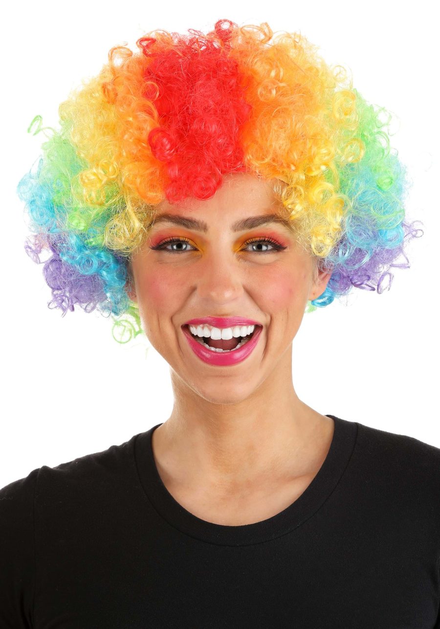 Rainbow Afro Clown Wig