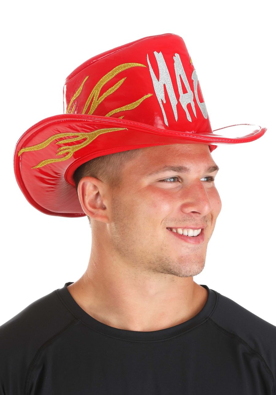 Red Randy Savage Deluxe Cowboy Costume Hat