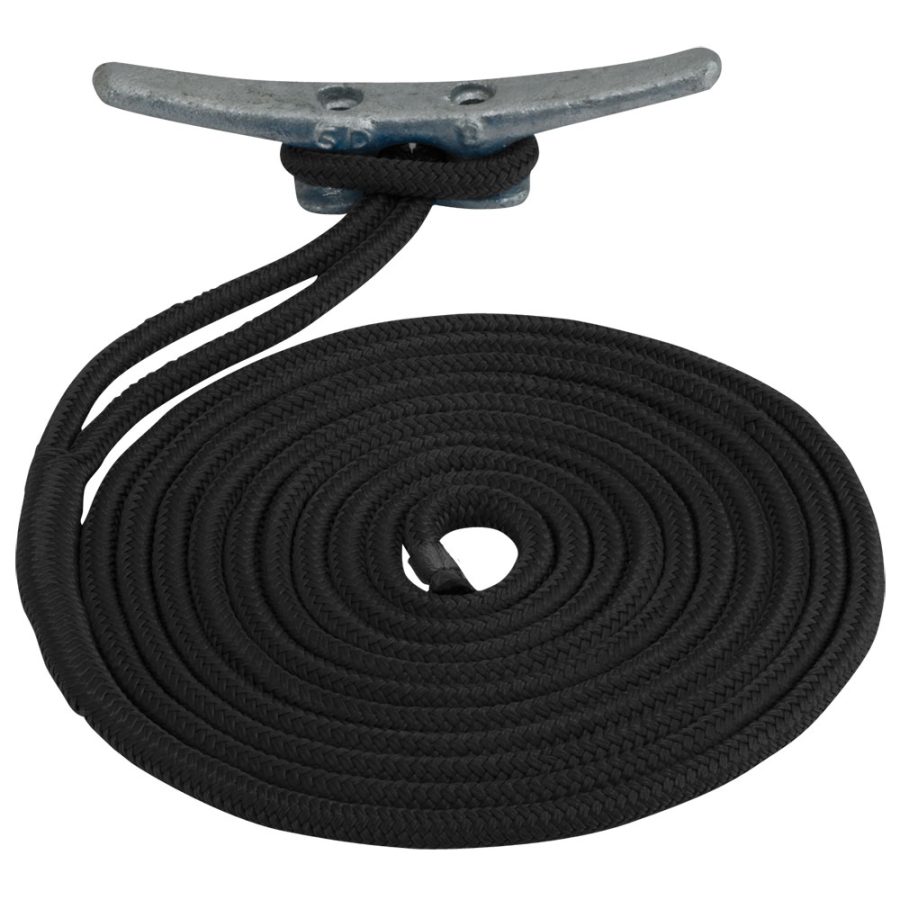 SEA-DOG 302116020BK-1 DOUBLE BRAIDED NYLON DOCK LINE - 5/8 INCH X 20FT - BLACK