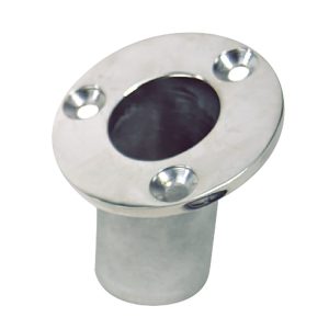 SEA-DOG 491713-1 FLUSH MOUNT FLAGPOLE SOCKET - 25°- 1-1/4 INCH ID - 316 STAINLESS STEEL