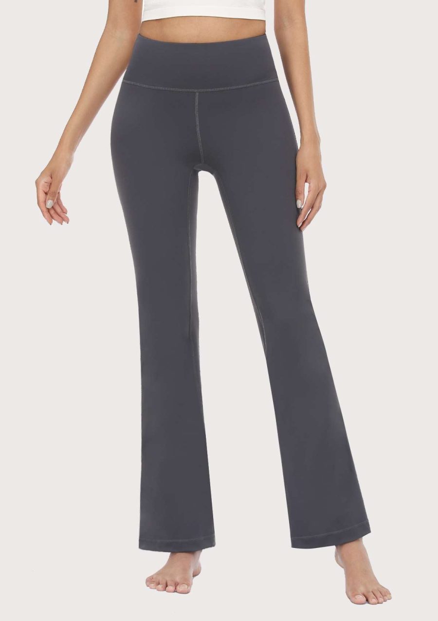 SONGFUL Smooth High Waisted Bootcut Yoga Sports Pants - XS / Dark Grey