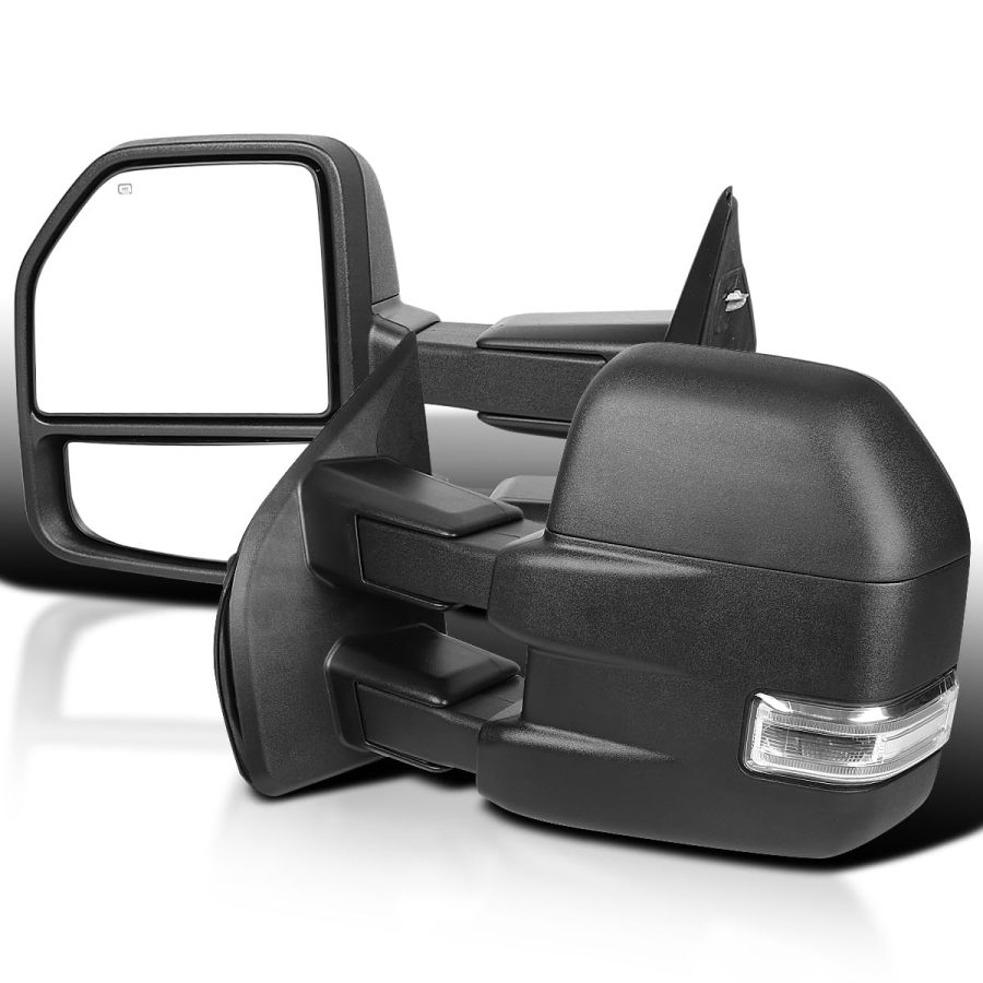 SPEC-D TUNING RMX-F15015F3H-P-FS Exterior Towing Mirror; 10 Inch Width x 12 Inch Height; Extends Up To 23 Inch, Set of 2