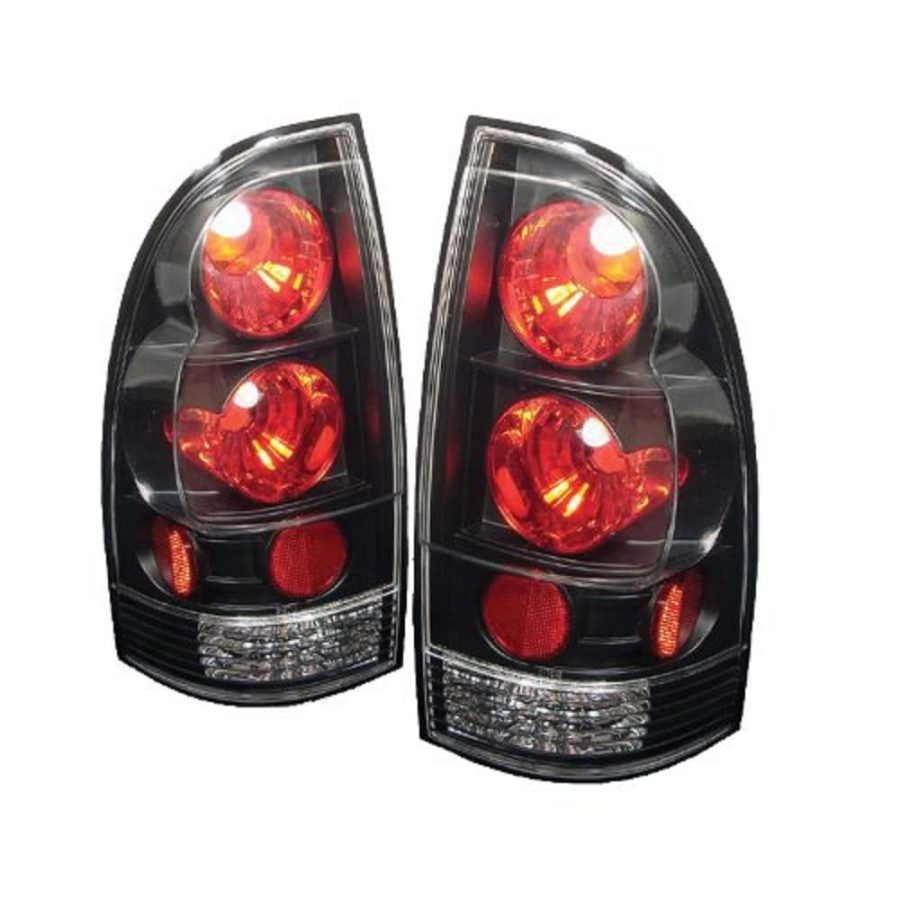 SPYDER 5007896 Tail Light Assembly; Uses OE Bulbs; Euro Clear Lens; Black Housing; Set of 2 (not compatible with factory equipped led tail lights)