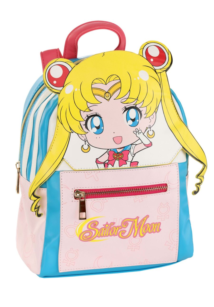 Sailor Moon Face Pink & Blue Backpack